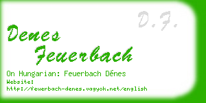 denes feuerbach business card